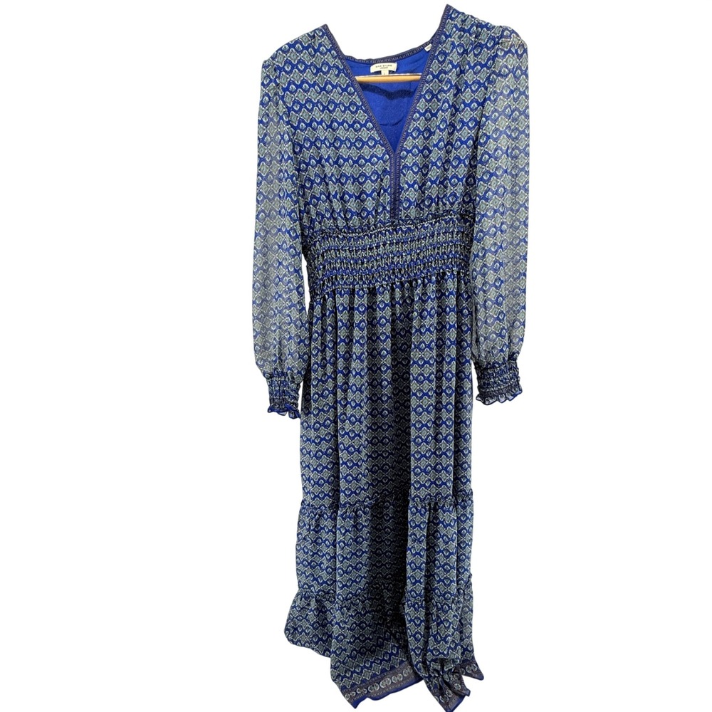 Max Studio Women's Smocked Tiered Midi Dress Size Medium Cottagecore Large